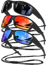 Polarized Sports Sunglasses Men UV400 Protection Lightweight Wrap Around Gogg...