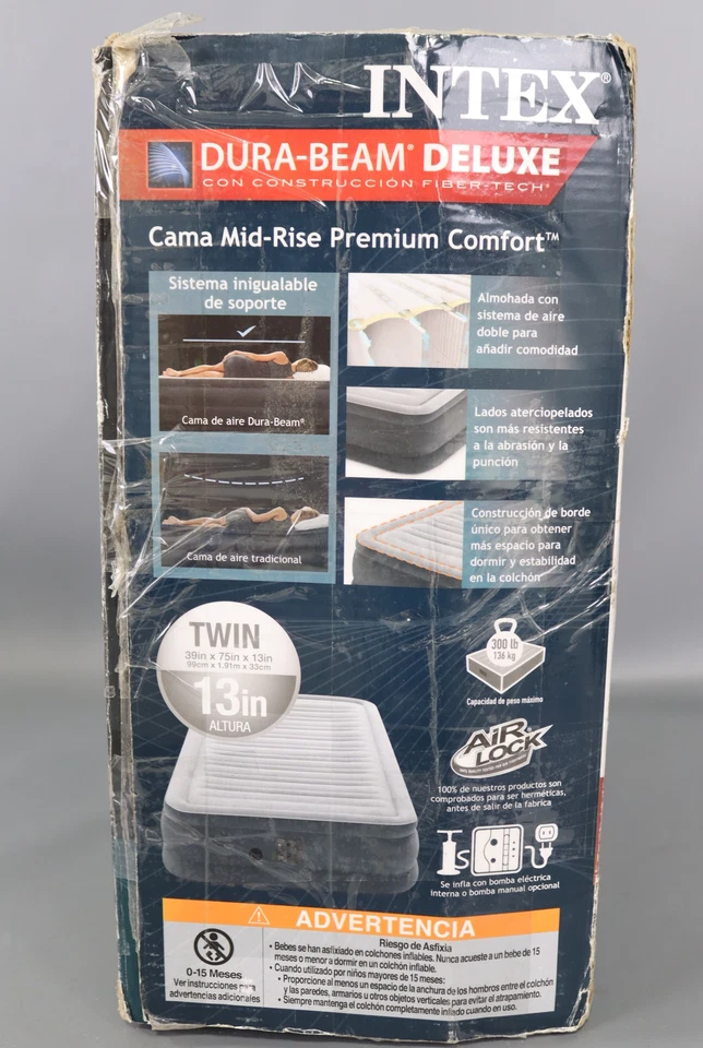 Intex Twin 13  Intex Dura Beam Plus Series Mid Rise Airbed Mattress - Image 4 of 4
