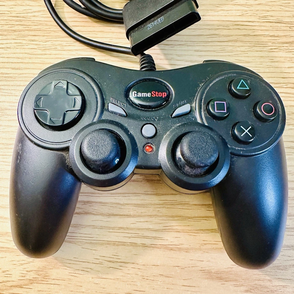 Gamestop PS2 PlayStation 2 Wired Analog Controller BB-122 - Black - Tested Works - Image 2 of 4