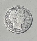 1910-S Barber Silver Half Dollar 50c Coin 90% Silver Used Circulated Condition