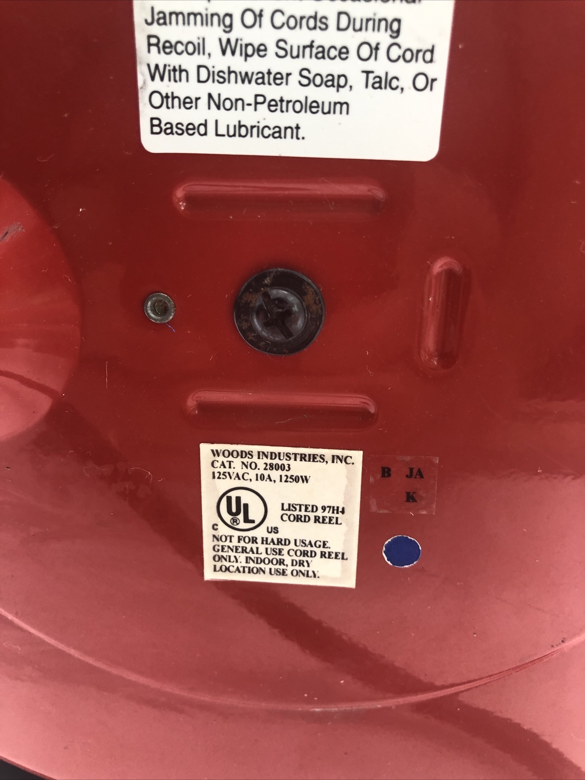 AC DELCO Retractable Electric Extension Cord Reel 30Ft rated10A 125V