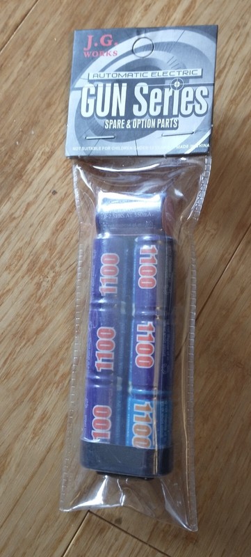 J.G.Works 1100 mA Ni-MH Battery , for AirSoft new in package 2 for 1  (2660)