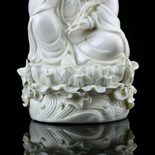Chinese Dehua Porcelain Lotus Kwan-yin Guan Yin Boddhisattva Goddess statue - Picture 4 of 8
