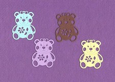 BEAR WITH FLOWER die cuts scrapbook cards