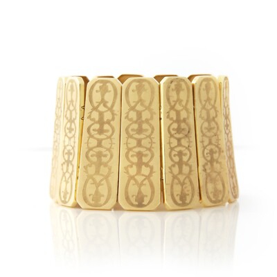 Youmna Wide Panel Gliederarmband 18k Gelbgold