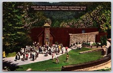Cherokee NC~Cast Of Unto These Hills @ Mountainside Theatre~Vtg Linen Postcard