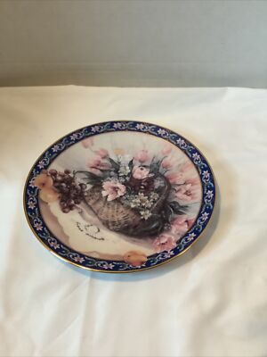 Lena Liu's Basket Bouquets Parrot Tulips 6th Issue Collectors plate