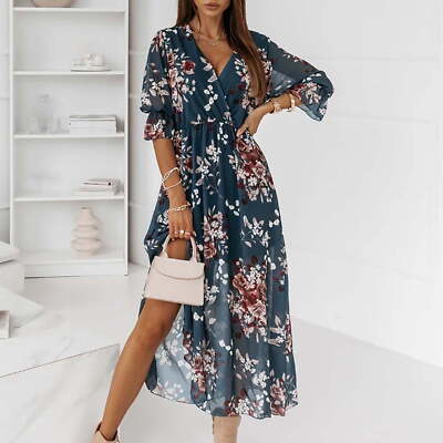 open lace back dress Nox Anabel T1501 Tie-Dye Long Ruffle Prom Dress Ocean Blue / 8 main image 0