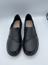 Clarks collection Black Leather Suede slip on shoes Michela Opal 6 new nwob