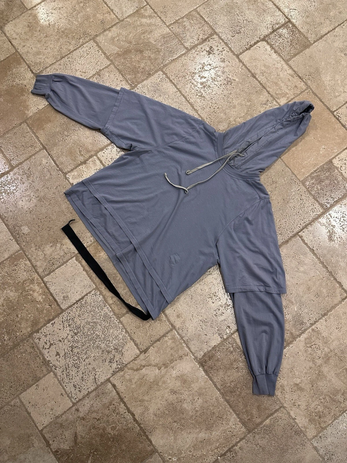 Felpa con cappuccio Rick Owens DRKSHDW Stone Blu Viola a strati Hustler