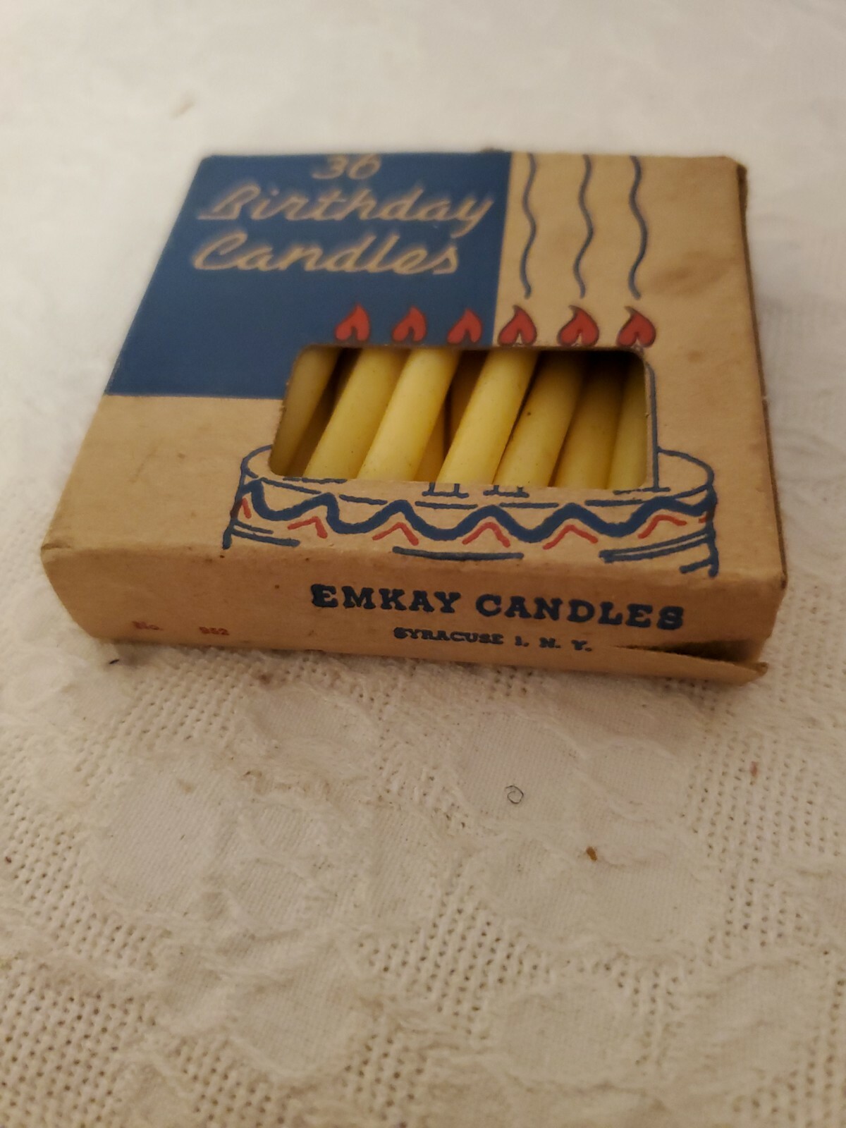 Vintage EMKAY Perfect Hostess Candles Box Birthday Cake Party Yellow eBay
