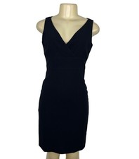 Ann Taylor Petites Black Sleeveless Sheath Dress V-Neck Back Zip Size 2P
