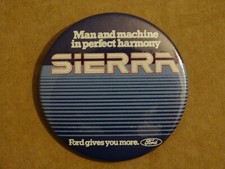 Ford Sierra Man and Machine in Perfect Harmony Metal Pin Badge 1990s Vintage