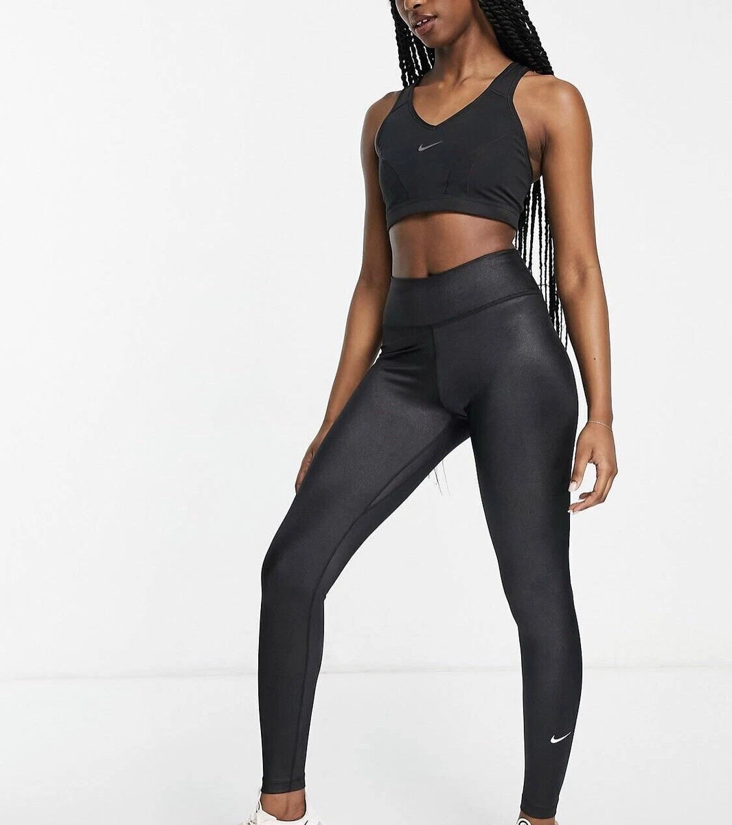 NIKE ONE DRI FIT HIGH SHINE LEGGINGS BNWT SIZE UK S LAST ONE RRP