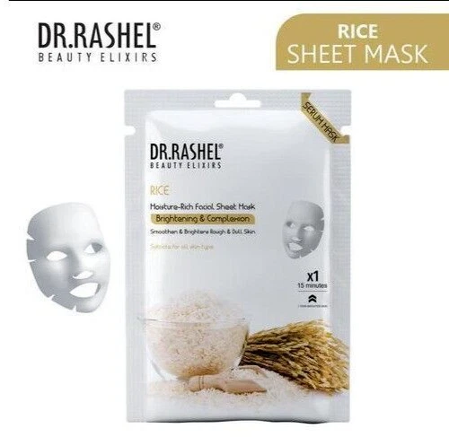 DR.RASHEL Rice Face Sheet Mask With Serum For Women and Men 20gm - Image 3 of 3