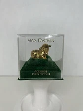 Max Factor Aquarius Crème Perfume Zebra Pendent Necklace Vintage 26” Chain