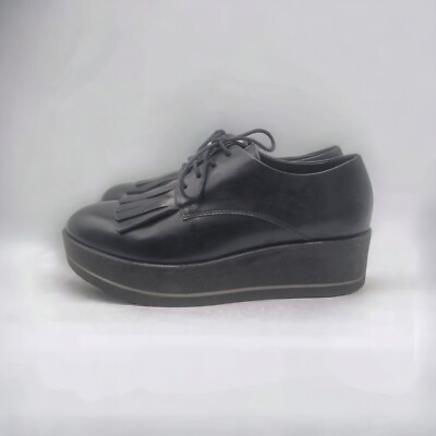 Tosca Women's 35 Blue Black Platform Oxford Shoes