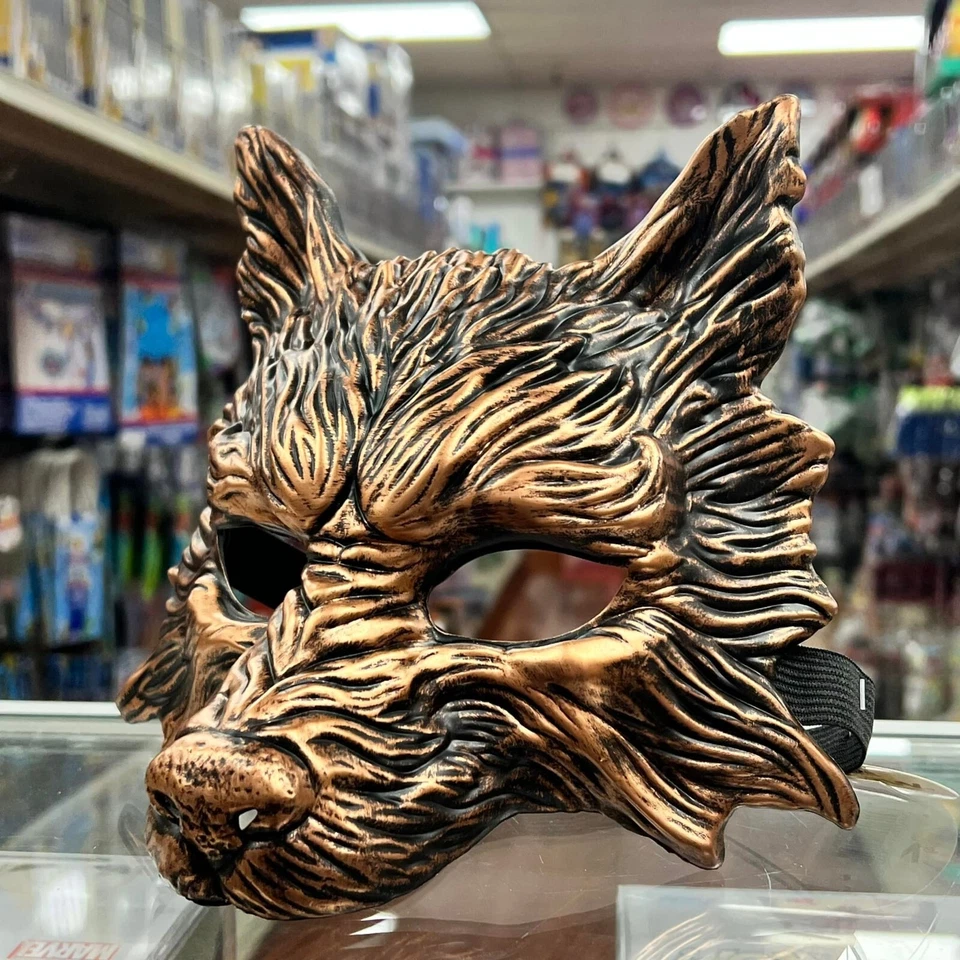 Máscara Lobo Medio Unisex (Material Resina) Máscara Mascarada - Color Cobre Bronce Foto 3 de 4