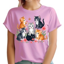 Cute Kitten Graphic T-Shirt for Women - Adorable Cat Lovers Tee - Soft & Comfy