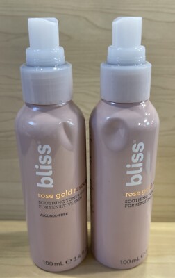 Lot Of 2-Bliss Rose Gold Rescue Toner Mist -Sooth & Refresh Face Spray - Calming