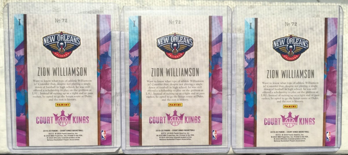 2019-20 Panini Court Kings RC rookie Level I base ZION WILLIAMSON