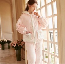 Pyjamas,lovely cute Winter Coral Velvet Pajamas Set for Women Thickened