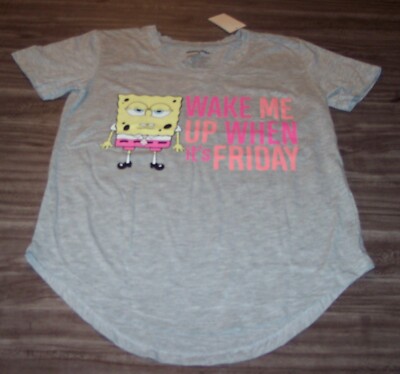 WOMEN'S TEEN SPONGEBOB SQUAREPANTS Nickelodeon T-shirt SMALL NEW w/ TAG