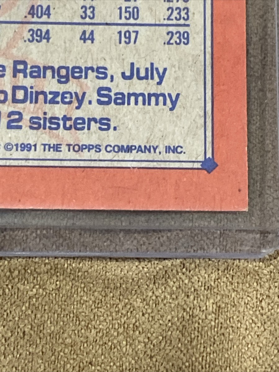Sammy Sosa #414 Topps 40 Years Of Baseball 1991 Error Card Wrong
