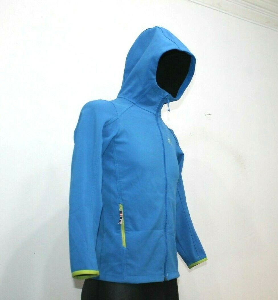 Giacca Salomon Clima blu vento con cappuccio Activewear Softshell bambina 12 anni taglia L