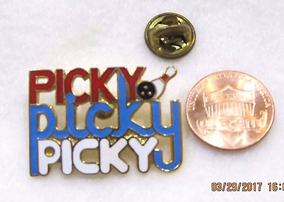Picky Picky Picky Bowling Balls Strike Ball Pins Lapel Pin Pinback