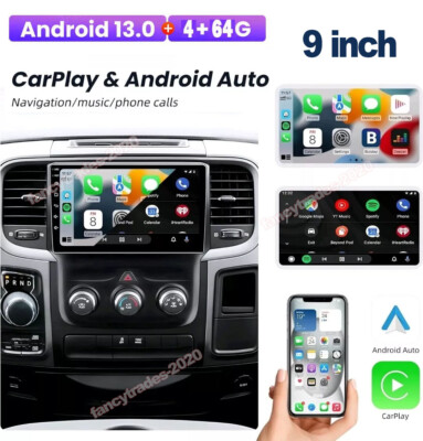 4+64GB Car Radio Carplay For 2014-2018 Dodge Ram 1500 2500 3500 Stereo 2016 2017