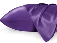 Purple satin silky pillowcase for hair and skin Queen size