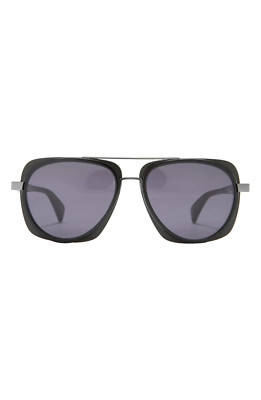 Rag & Bone Square Aviator 55mm Gradient Sunglasses | Black / Grey Lens | NEW