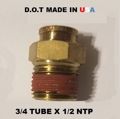 Alkon DOT Male Connector Made in USA 3/8 T x 1/4 NPT 