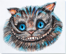 Cheshire Cat Bead Embroidery Kit   DIY Beaded Home Decor Wall Art