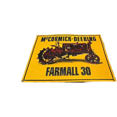 FARMALL 30 McCormick Deering Tractor Metal Sign VTG 14''x11'' Vintage