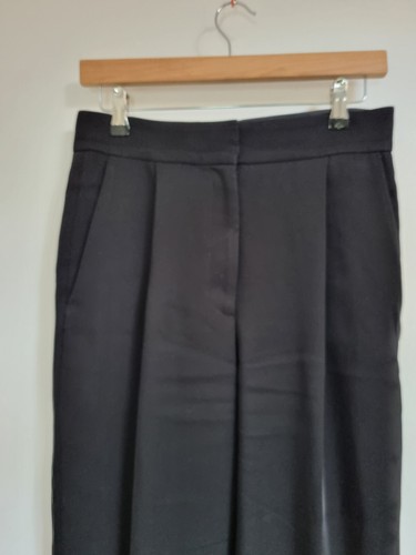 COS Pleated Trousers Size 34 Waist 29 Black Tapered Carrot Corpcore High Waist - Picture 2 of 10