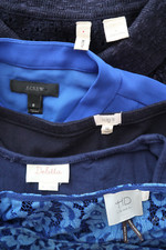 LOT of 5 Anthropologie Moth HD Paris Deletta J Crew Navy Blue Casual Dresses M