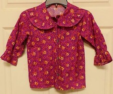 New Native American Ruffled Shirt Dress Girls Small Hot Pink Yellow Abt Shawnee
