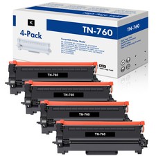 4PK TN760 Toner Cartridge for Brother TN730 MFC-L2710DW DCP-L2550DW HL-L2390DW