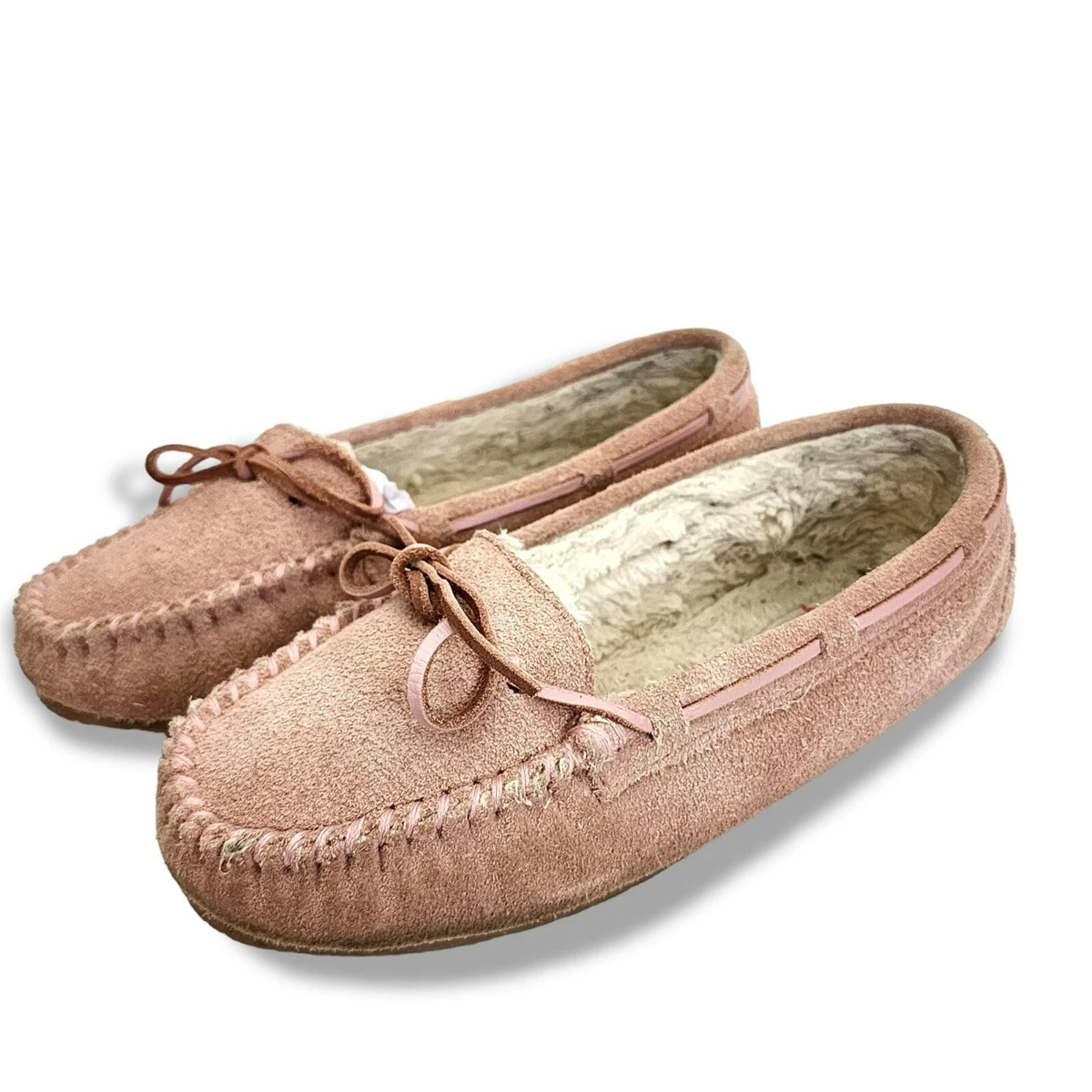 Minnetonka Women s Cally Suede Moccasin Slipper 40526 Pink Size