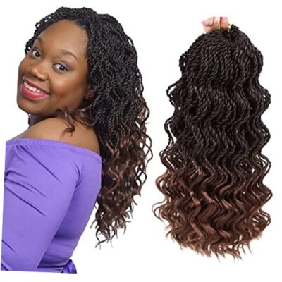 35Strands/Pack Wavy Senegalese Twist 14 Inch (Pack of 6) T1B/30# (35 Roots)