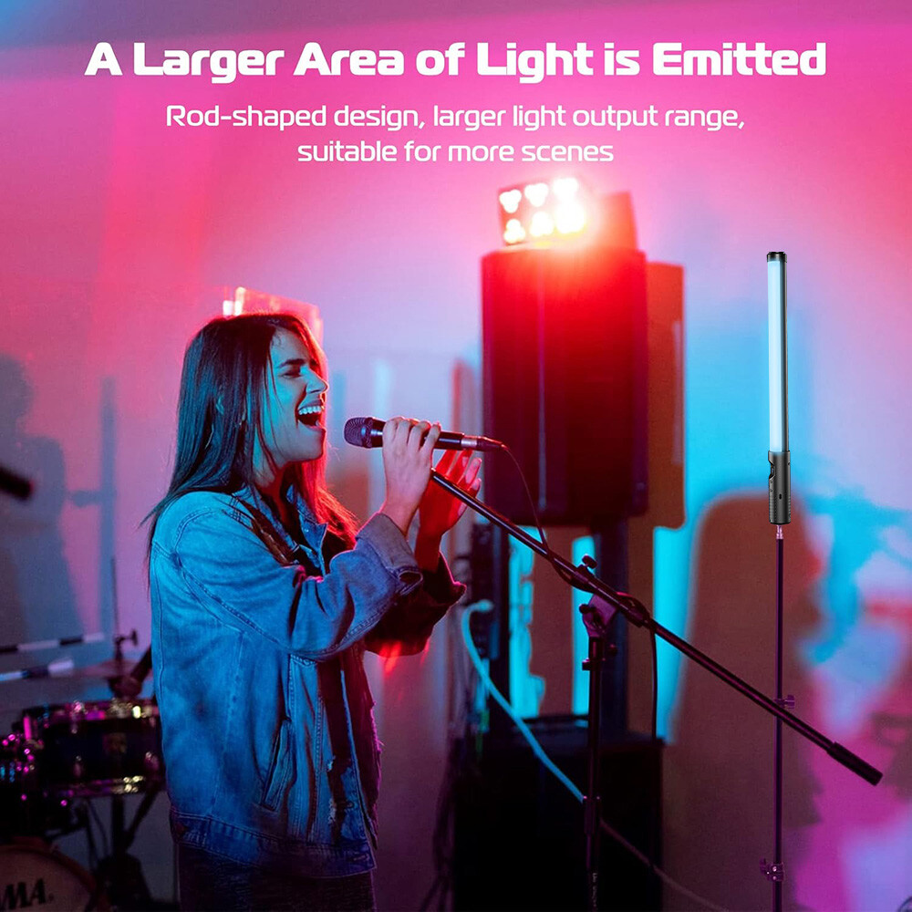 Handheld Light Wand, 360° RGB LED Video Light Stick for Photog，for LIVE