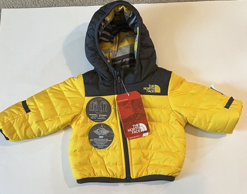 Giacca con cappuccio The North Face Ragazzo 0-3M Montaggio Reversibile Cultura Giallo Nuova! - Foto 10 di 17