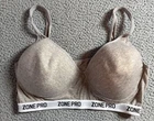 Zone Pro Womens Wireless Bra Heather Gray Padded Logo Band Poly Cotton Blend 3X
