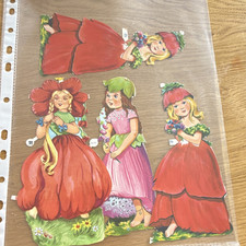 MLP Papier-Anziehpuppen Set 4 Figuren Blumen Motiv Vintage Nr. 3078