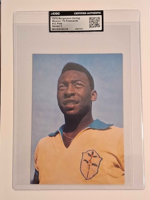 1970 Bergmann-Verlag Mexico '70 Postcard Series 2 Pelé #32 CGC AUTH Rare Vintage