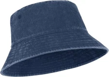 Zylioo Oversize XXL Washed Bucket Hat for Men X-Large, Navy Blue-lined 