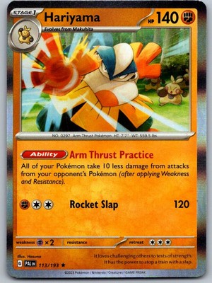 Lotto Di 2 Carte Pokemon Hariyama 113/193 - Set Paldea Evolved (Scarlet & Viola) - Possibili Versioni Olografiche Inverse - 6