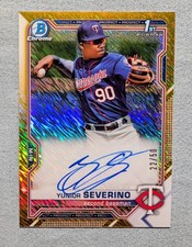 2021 Bowman Chrome Prospects Yunior Severino Gold Shimmer Auto /50  